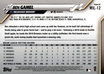 2020 Topps Milwaukee Brewers #MIL-12 Ben Gamel Back