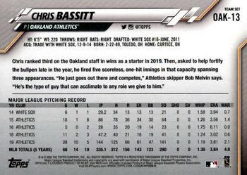 2020 Topps Oakland Athletics #OAK-13 Chris Bassitt Back