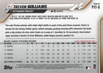 2020 Topps Pittsburgh Pirates #PIT-8 Trevor Williams Back