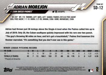 2020 Topps San Diego Padres #SD-12 Adrian Morejon Back