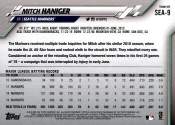 2020 Topps Seattle Mariners #SEA-9 Mitch Haniger Back