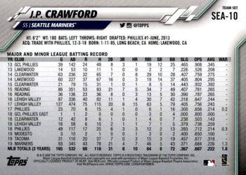 2020 Topps Seattle Mariners #SEA-10 J.P. Crawford Back