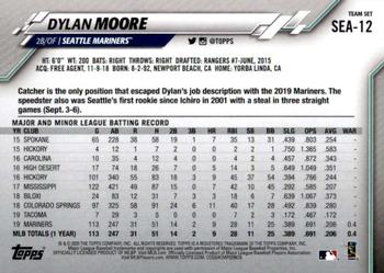2020 Topps Seattle Mariners #SEA-12 Dylan Moore Back