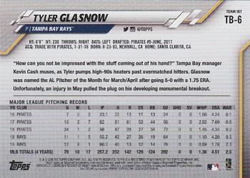 2020 Topps Tampa Bay Rays #TB-6 Tyler Glasnow Back