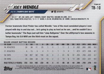 2020 Topps Tampa Bay Rays #TB-10 Joey Wendle Back