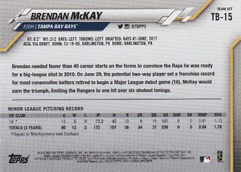 2020 Topps Tampa Bay Rays #TB-15 Brendan McKay Back