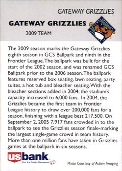 2009 Gateway Grizzlies #NNO Team Photo Back