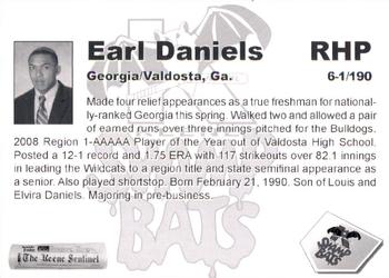 2009 Keene Swamp Bats #NNO Earl Daniels Back