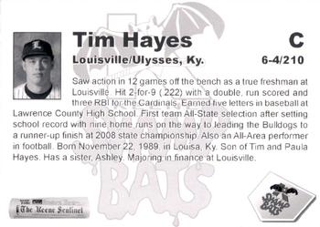 2009 Keene Swamp Bats #NNO Tim Hayes Back