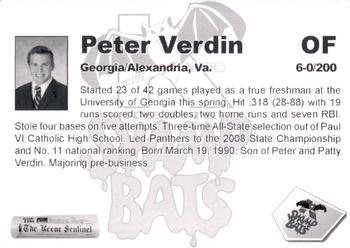 2009 Keene Swamp Bats #NNO Peter Verdin Back