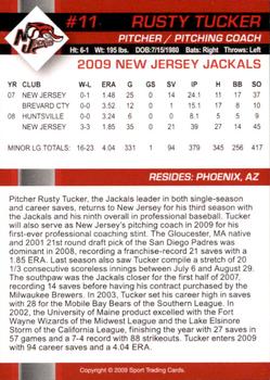 2009 New Jersey Jackals #NNO Rusty Tucker Back