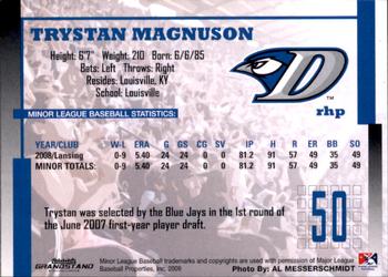 2009 Grandstand Dunedin Blue Jays #NNO Trystan Magnuson Back