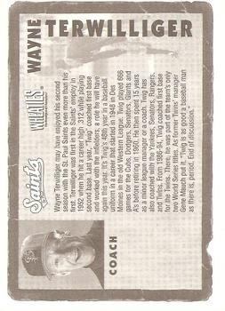 1996 St. Paul Saints #NNO Wayne Terwilliger Back