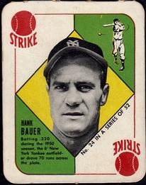 1951 Topps Red Backs #24 Hank Bauer Front