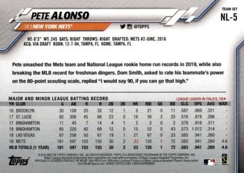 2020 Topps National League Standouts #NL-5 Pete Alonso Back