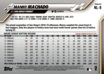 2020 Topps National League Standouts #NL-9 Manny Machado Back
