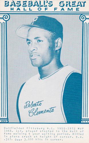 1977 Baseball's Great Hall of Fame Exhibits - Blue #NNO Roberto Clemente Front
