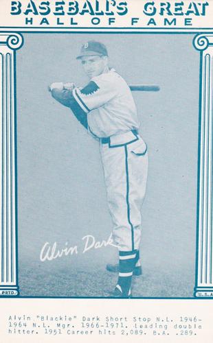 1977 Baseball's Great Hall of Fame Exhibits - Blue #NNO Alvin Dark Front