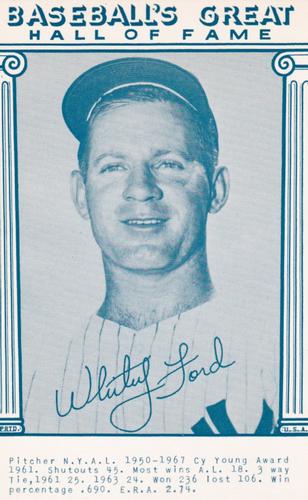 1977 Baseball's Great Hall of Fame Exhibits - Blue #NNO Whitey Ford Front