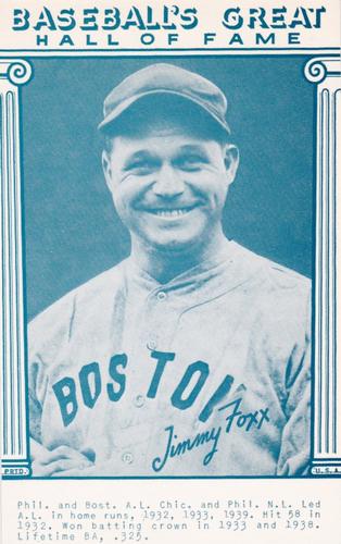 1977 Baseball's Great Hall of Fame Exhibits - Blue #NNO Jimmie Foxx Front