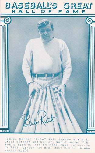 1977 Baseball's Great Hall of Fame Exhibits - Blue #NNO Babe Ruth Front