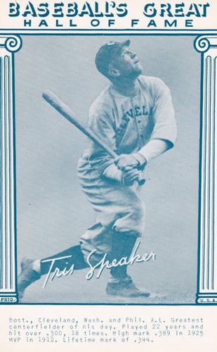 1977 Baseball's Great Hall of Fame Exhibits - Blue #NNO Tris Speaker Front