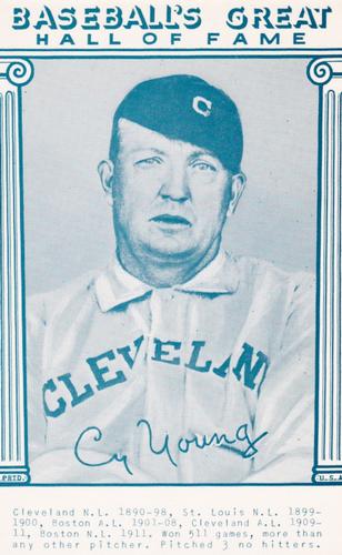 1977 Baseball's Great Hall of Fame Exhibits - Blue #NNO Cy Young Front