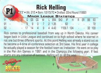 1994 Signature Rookies - Consolidated Promos #P1 Rick Helling Back