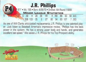 1994 Signature Rookies - Consolidated Promos #P4 J.R. Phillips Back