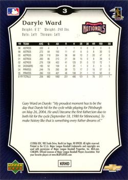 2006 Upper Deck Father's Day Washington Nationals #3 Daryle Ward Back