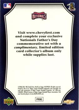 2006 Upper Deck Father's Day Washington Nationals #NNO Chevrolet Corvette Back