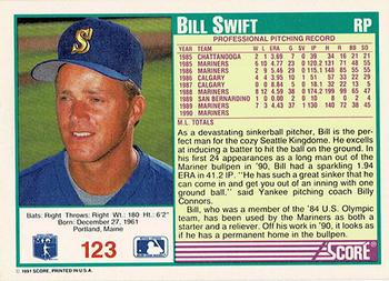 1991 Score - Promos #123 Bill Swift Back