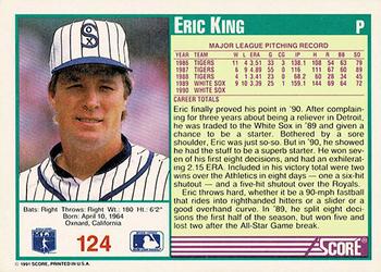 1991 Score - Promos #124 Eric King Back