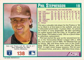 1991 Score - Promos #138 Phil Stephenson Back