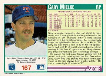 1991 Score - Promos #167 Gary Mielke Back