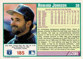 1991 Score - Promos #185 Howard Johnson Back