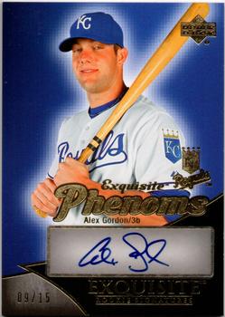 2007 Upper Deck Exquisite Collection Rookie Signatures - Phenoms Autographs Gold #PH-AG Alex Gordon Front