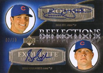2007 Upper Deck Exquisite Collection Rookie Signatures - Reflections Autographs Gold #REF-HG Rich Hill / Sean Gallagher Front