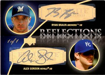 2007 Upper Deck Exquisite Collection Rookie Signatures - Reflections Autographs Silver Ink #REF-BG Ryan Braun / Alex Gordon Front
