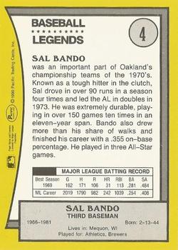 1990 Pacific Legends - Glossy #4 Sal Bando Back