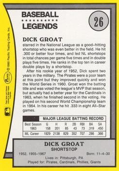 1990 Pacific Legends - Glossy #26 Dick Groat Back