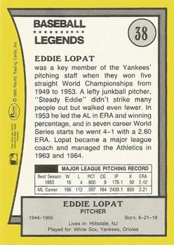 1990 Pacific Legends - Glossy #38 Ed Lopat Back