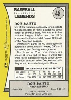 1990 Pacific Legends - Glossy #48 Ron Santo Back