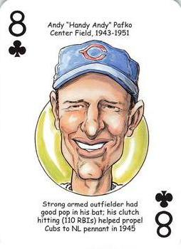 2018 Hero Decks Chicago Cubs Baseball Heroes Playing Cards  #8♣ Andy Pafko Front