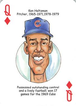 2018 Hero Decks Chicago Cubs Baseball Heroes Playing Cards  #Q♦ Ken Holtzman Front