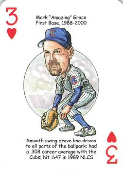 2018 Hero Decks Chicago Cubs Baseball Heroes Playing Cards  #3♥ Mark Grace Front