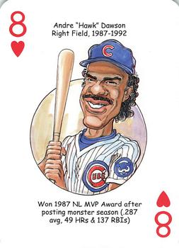 2018 Hero Decks Chicago Cubs Baseball Heroes Playing Cards  #8♥ Andre Dawson Front