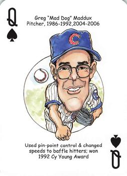 2018 Hero Decks Chicago Cubs Baseball Heroes Playing Cards  #Q♠ Greg Maddux Front