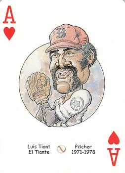 2005 Hero Decks Boston Red Sox Baseball Heroes Playing Cards (1st Edition) #A♥ Luis Tiant Front