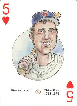 2005 Hero Decks Boston Red Sox Baseball Heroes Playing Cards (1st Edition) #5♥ Rico Petrocelli Front